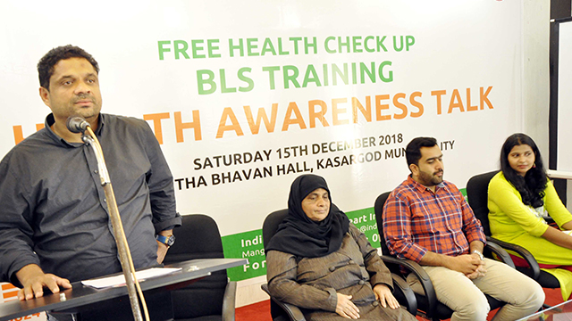Mr Mujeeb T. - Chairan , Health Working Group; Addressing the gathering during the Health Awareness Program